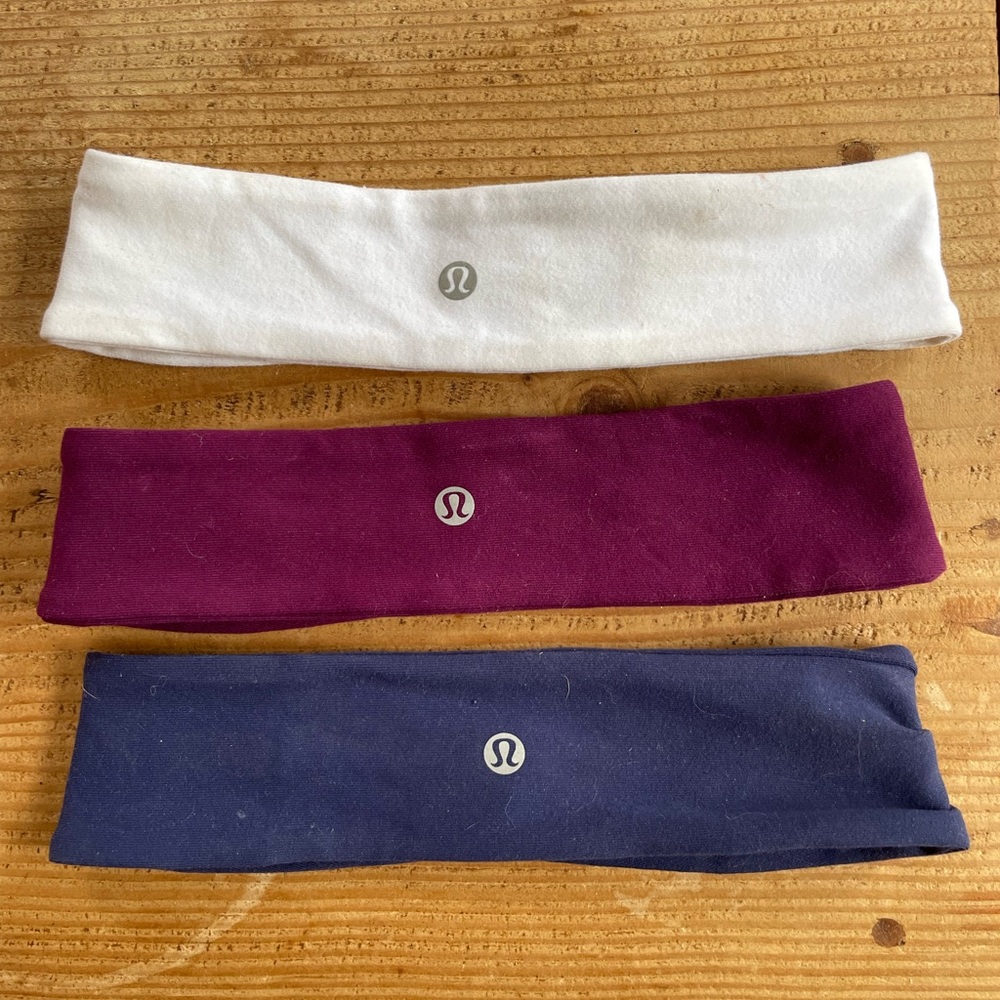 Three pack of lululemon headbands